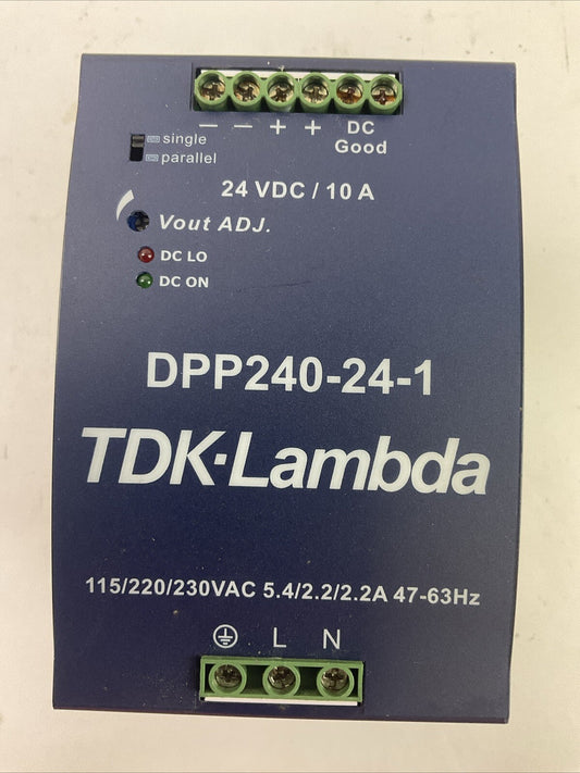 TDK-LAMBDA DPP240-24-1 POWER SUPPLY OUTPUT 24VDC 240W INPUT 115/220/230VAC