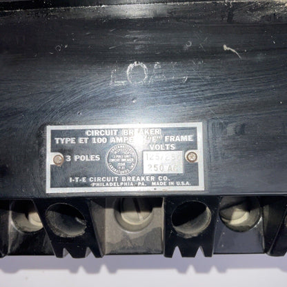 ITE ET 30A CIRCUIT BREAKER  250VAC 3POLE F FRAME