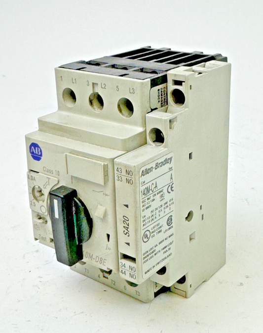 ALLEN-BRADLEY - 140M-D8E-B40 SER. C - MOTOR PROTECTOR + 140M-C-A SER. A AUX. CON