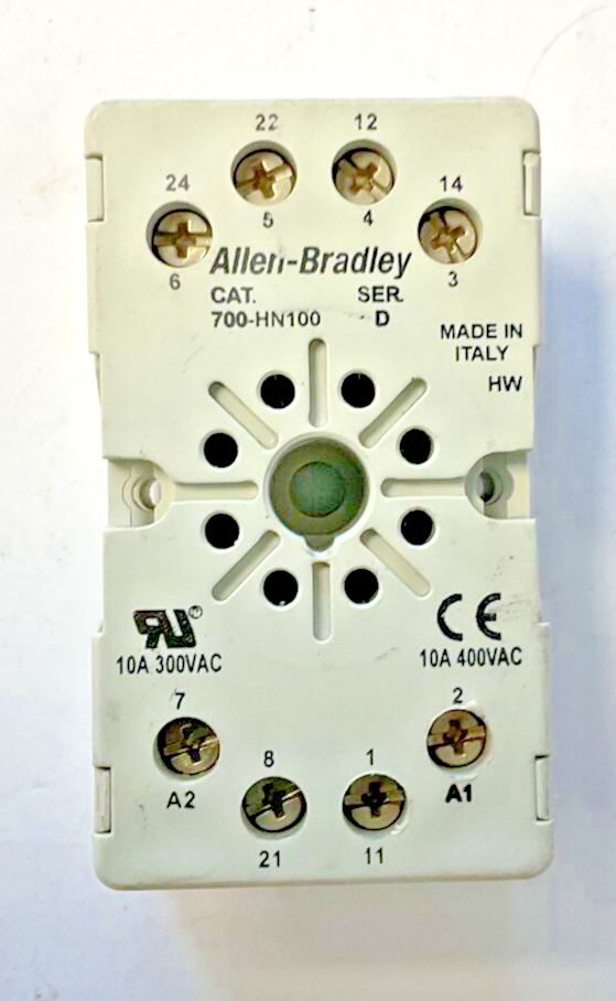 ALLEN BRADLEY 700-HN100 RELAY SOCKET SER.D 10A 300VAC***LOTOF11***