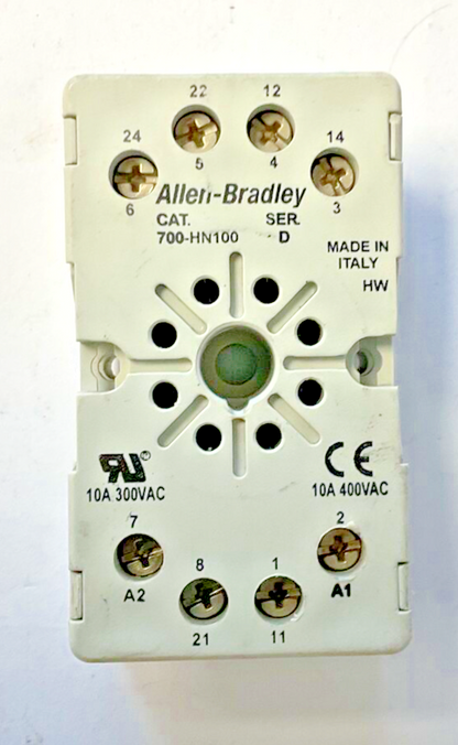 ALLEN BRADLEY 700-HN100 RELAY SOCKET SER.D 10A 300VAC***LOTOF11***
