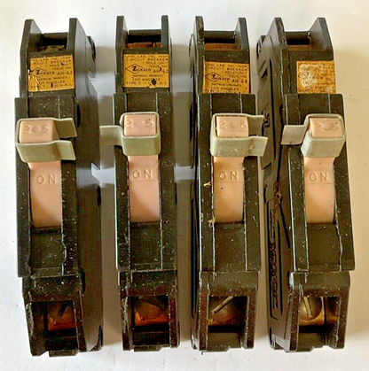 ZINSCO T25 CIRCUIT BREAKER 25A 120VAC 1POLE ****LOTOF4****