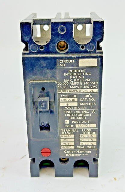 CUTLER-HAMMER/ EATON - EHC2015 - CIRCUIT BREAKER - 2 POLE, 15 A, 480 VAC