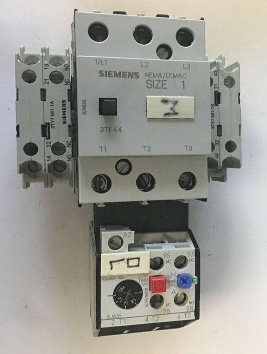 SIEMENS 3TF4422-0A..1 CONT.W/AUX CONTACT 3TY756-1A&3TY75611B W 3UA5500-1B RELAY