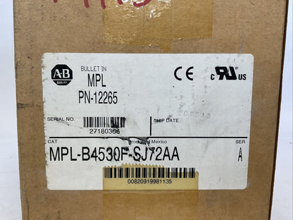 ALLEN BRADELY MPL-B4530F-SJ72AA SERVO MOTOR 480VAC 3000RPM