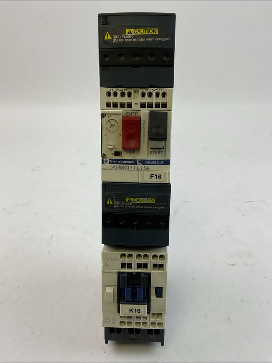 SCHNEIDER GV2ME073/1.6-2.5A CIRCUIT BREAKER LC1D123BL CONTACTOR COIL 24VDC