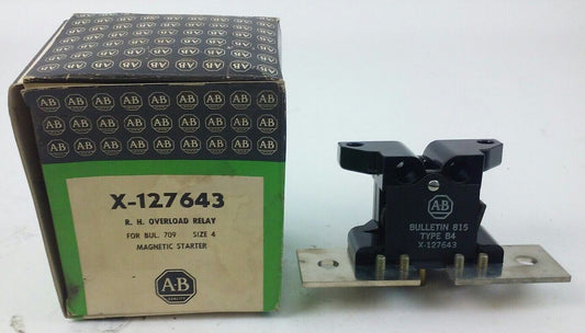 ALLEN BRADLEY X-127643  R.H. OVERLOAD RELAY BUL. 709 SIZE 4 MAGNETIC STARTER,NEW