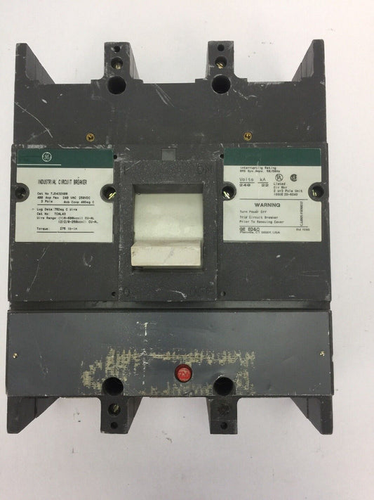 GE TJD432400 INDUSTRIAL CIRCUIT BREAKER 400AMP 240VAC 250VDC 3 POLE 240V 22kA
