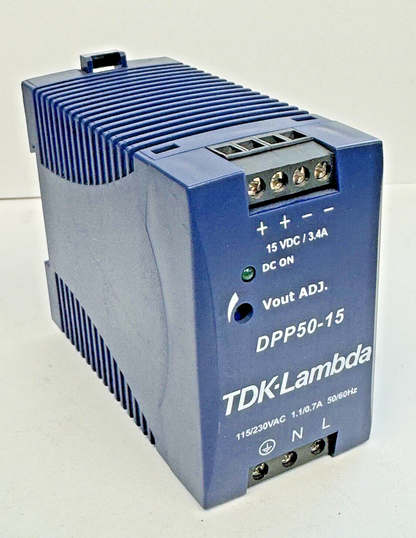 TDK-LAMBDA - DPP50-15 - POWER SUPPLY -O: 15VDC, 50W I: 230VAC, 1.1/0.7A, 50/60Hz