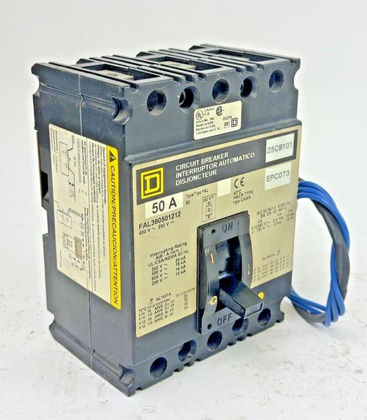 SQUARE D - FAL360501212 - MAG-GARD CIRCUIT BREAKER W/ AUX - 50A/3 POLE/250VAC