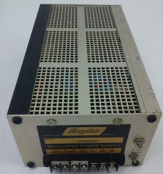 ACOPIAN A015MX300 REGULATED POWER SUPPLY, A015MX, FINE V. ADJ. COARSE, MX300