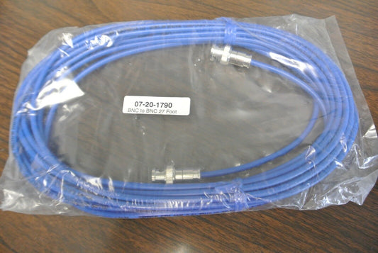 07-20-1790 / BNC MALE to BNC MALE 27-FOOT CABLE - NEW SURPLUS in PACKAGE - BLUE