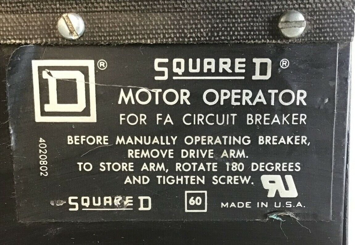 SQUARE D FA MOTOR OPERATOR FOR FA CIRCUIT BREAKER