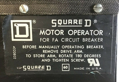 SQUARE D FA MOTOR OPERATOR FOR FA CIRCUIT BREAKER