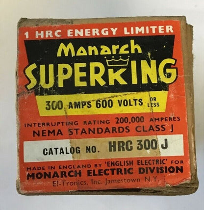 MONARCH HRC 300J FUSE SUPERKING 300A 600VAC CLASS J ENERGY LIMITER