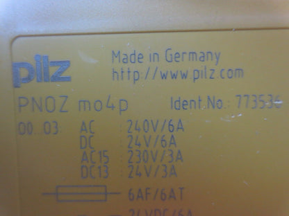 PILZ PNOZ mo4p - 773536 - SAFETY RELAY OUTPUT MODULE 240VAC, 6A / 24V, 6A