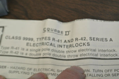 SQUARE D / 9999 R42 / ELECTRICAL INTERLOCK / 0-600V / NEW SURPLUS / LESS BRACKET