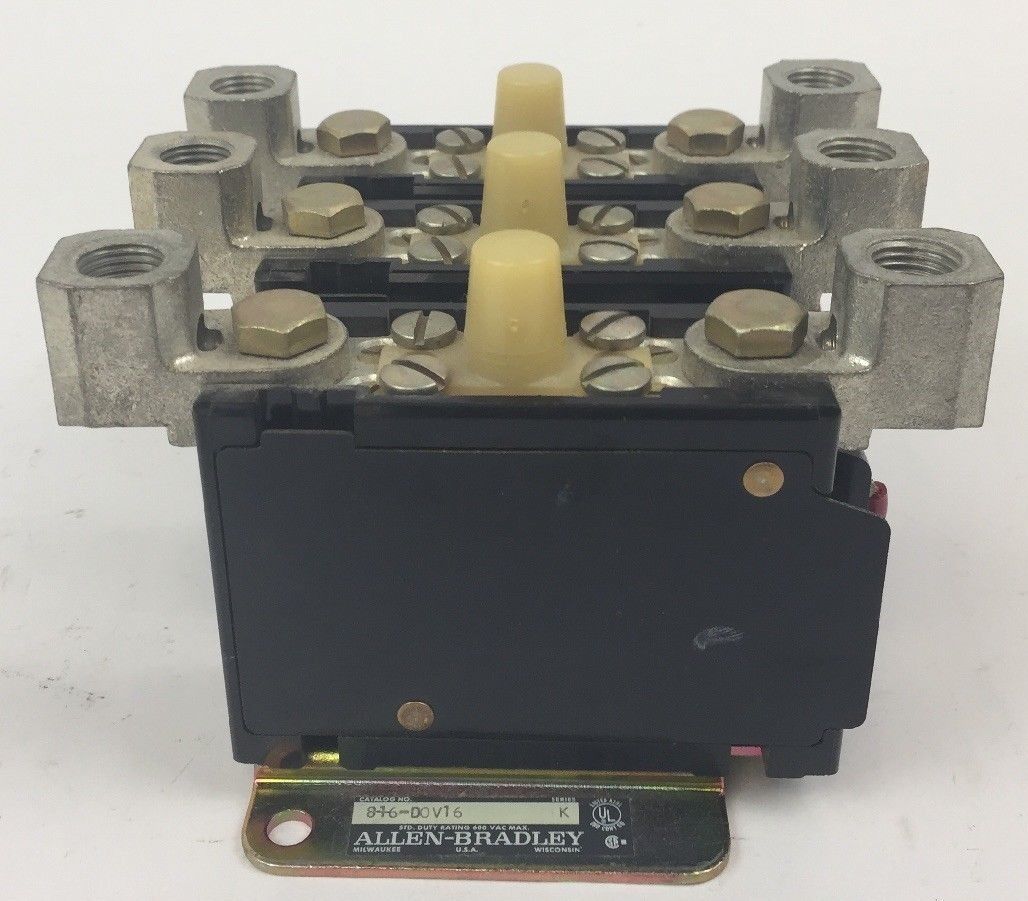 ALLEN BRADLEY 816-DOV16 OVERLOAD RELAY PANEL SIZE 3 RELAYS 3 NEMA OPEN SERIES K
