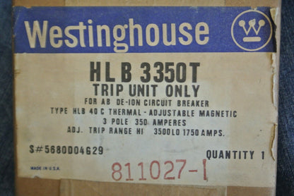 WESTINGHOUSE HLB3350T TRIP UNIT / for AB DE-ION CIRCUIT BREAKER  / NEW SURPLUS