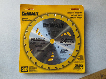 DEWALT DW3178 7-1/4" FRAMING BLADE 24 CARBIDE TEETH - NEW SURPLUS