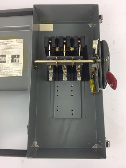 WESTINGHOUSE JHU361 HEAVY DUTY SAFETY SWITCH 600 VAC 480 VAC 240 VAC 30 AMP