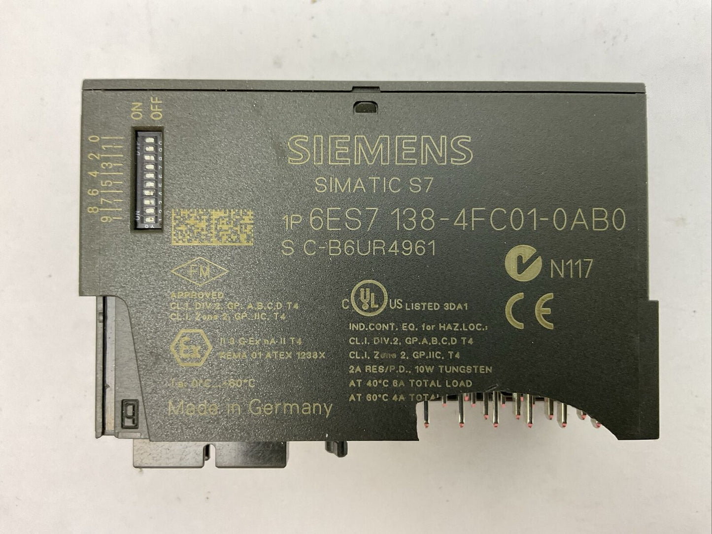 SIEMENS 1P 6ES7 138-4FC01-0AB0 SIMATIC S7 I/O MODULE PROFLSAFE 4F-DI/3F-DO DC24V
