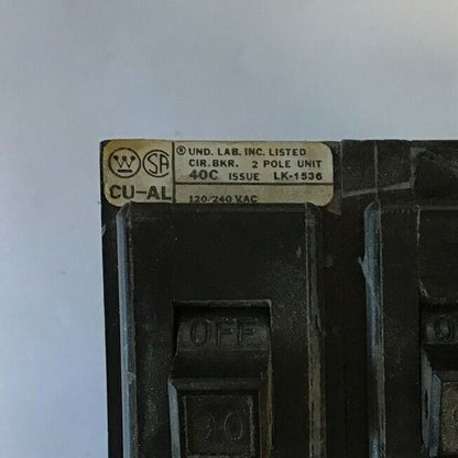 WESTINGHOUSE QPHW2090 CIRCUIT BREAKER 120/240VAC 2POLE 90AMP