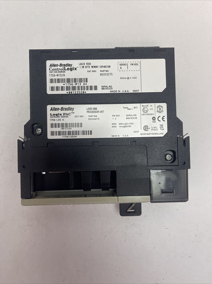 ALLEN BRADLEY 1756-L55 SER A F/W REV 1.4 LOGIX PROCESSOR UNIT 1756-M13 SER A