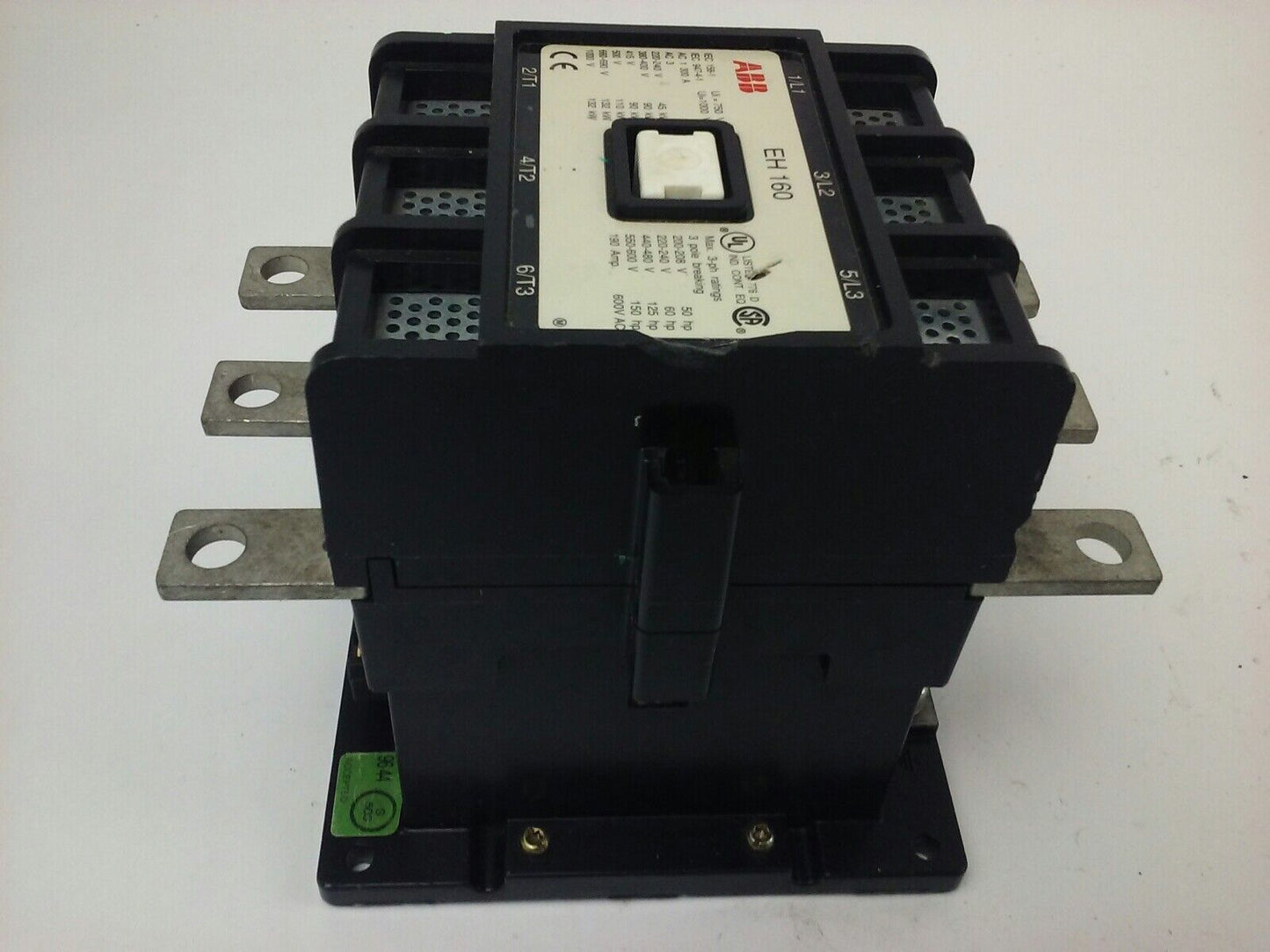 ABB EH160 CONTACTOR, 3PH, 3P BREAKING, 600V, 50-150H.P., 190A, CHIP PLASTIC