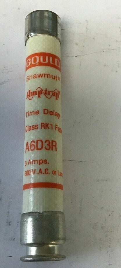 GOULD SHAWMUT A6D3R RK1 TIME DELAY FUSE AMP-TRAP II 3AMP 600VAC***LOTOF10***