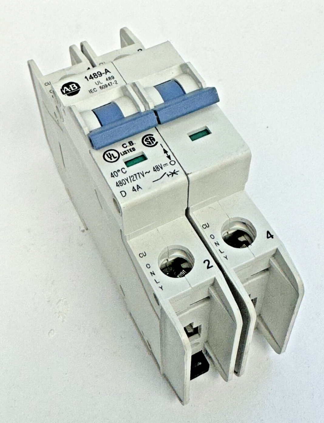 ALLEN-BRADLEY - 1489-A2D040 SER. A - BREAKER - 2P, 4 A, 277 V