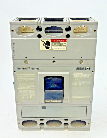 SIEMENS - LXD62S600A - SWITCH W/ U10JLD6 UNDERVOLTAGE TRIP - 2 POLE/600A/600VAC