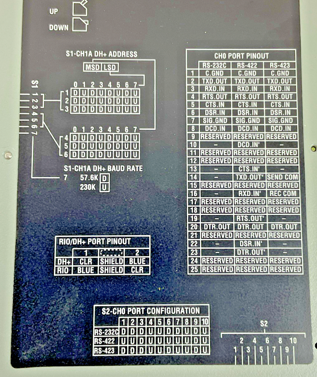 ALLEN BRADLEY 1785-L40E/E ETHERNET PROCESSOR MODULE REV.F01 SER.E FWREV:B.2