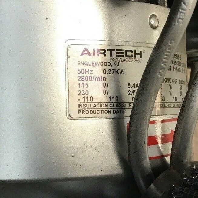 AIRTECH VACUUM 3BA1300-7AS15-Z Press. Regenerative Blower 60HZ 0.45KW/0.6HP 230V