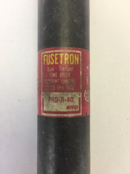 FUSETRON FRS-R-40 FUSE 600VAC 40AMP DUAL ELEMENT TIME DELAY CLASS RK5 (LOT OF 5)