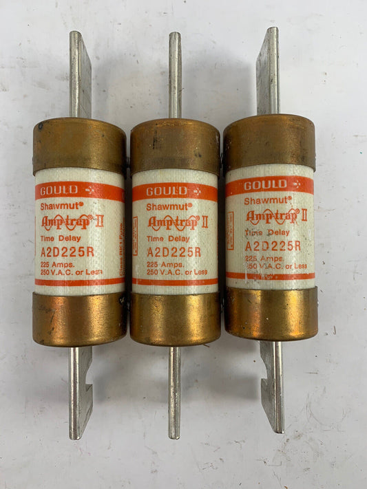 Gould Shawmut Amp-trap A2D225R 225A 250V Fuse "Lot of 3"