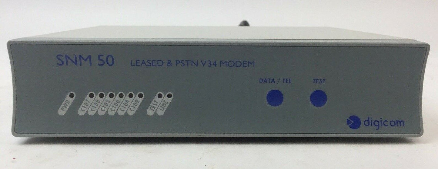 DIGICOM SNM50 LEASED & PSTN V34 MODEM 230V 60mA 50Hz