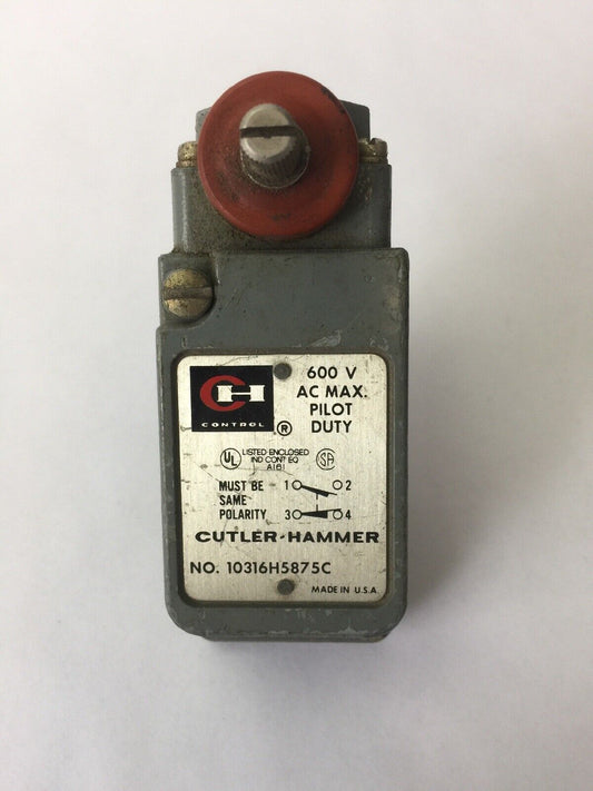 CUTLER HAMMER 10316H5875C LIMIT SWITCH 600VAC PILOT DUTY