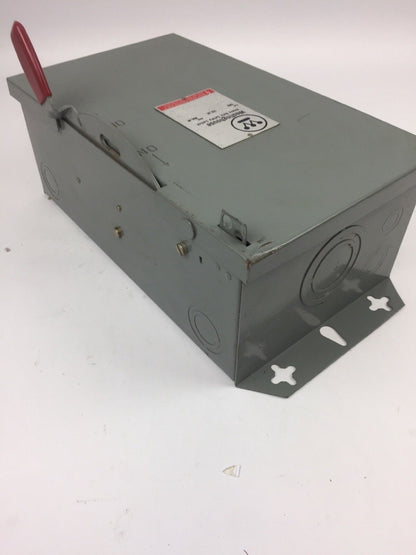 WESTINGHOUSE HUN262 HEAVY DUTY SAFETY SWITCH 600 VAC 60 AMP