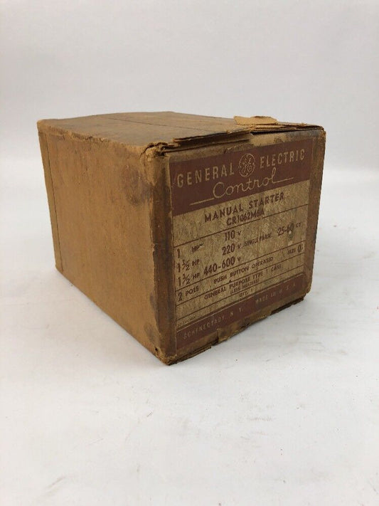 GE CONTROL MANUAL STARTER CR1062M6A 1HP 110V 1.5HP 220V 1.5HP 440-600V 25-60 CY
