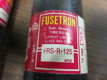 BUSSMANN FUSETRON FRS-R-125 FUSE 125A 600VAC 300VDC***LOTOF6***