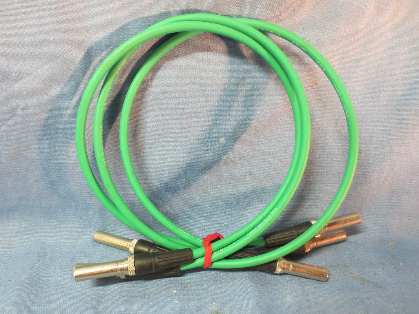 CANARE LV-61S 75-OHM 2-FOOT VIDEO COAXIAL CABLES - COAX - GREEN - LOT of 3 - 2'