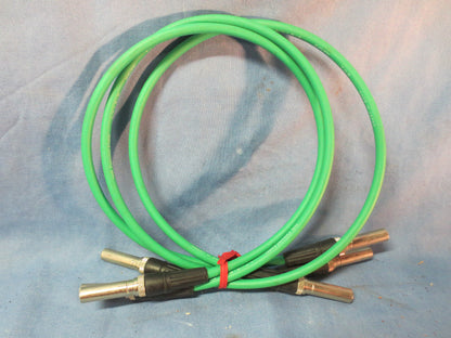CANARE LV-61S 75-OHM 2-FOOT VIDEO COAXIAL CABLES - COAX - GREEN - LOT of 3 - 2'
