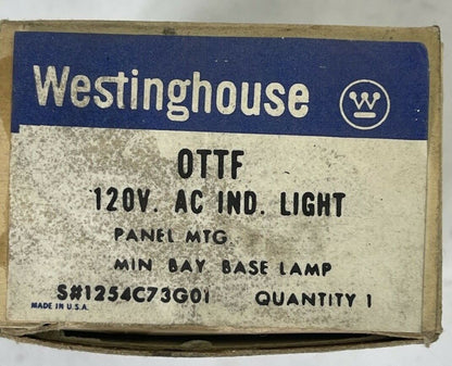 WESTINGHOUSE OTTF 120VAC INDICATOR LIGHT PANEL MTG MIN BAY BASE LAMP 1254C73G01