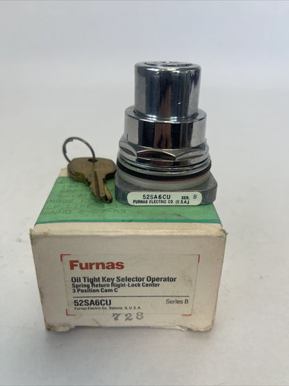 FURNAS 52SA6CU OIL TIGHT KEY SELECTOR OPERATOR 3 POSITION CAM C SERIES B