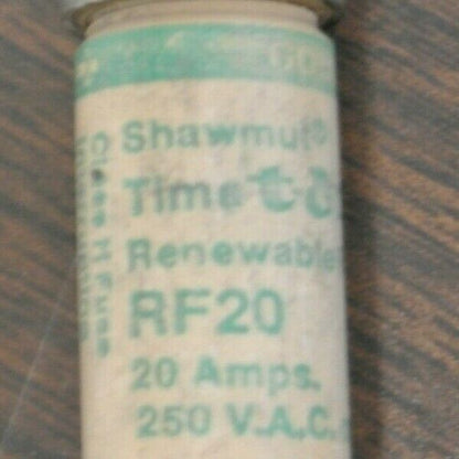 LOT of 3 / GOULD-SHAWMUT RF20 CLASS H RENEWABLE FUSES / 20A / 250V / NEW SURPLUS