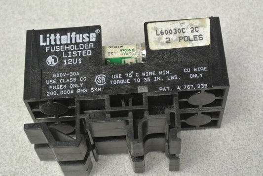 LITTELFUSE L60030C-2C / FUSEHOLDER w/ FUSES / 600V / 30A / for CLASS CC FUSES