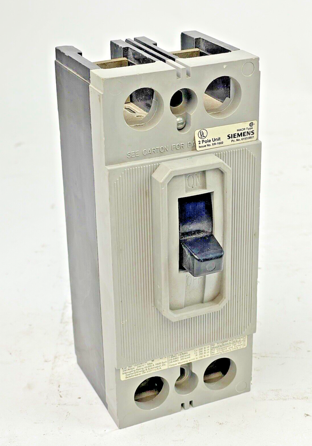 SIEMENS - QJH22B150 - CIRCUIT BREAKER - 150A, 240 VAC, 2 POLE