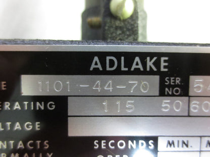 ADAMS & WESTLAKE / ADLAKE 1101-44-70 TIMING RELAY, 5-SECONDS, N.O. NEW SURPLUS