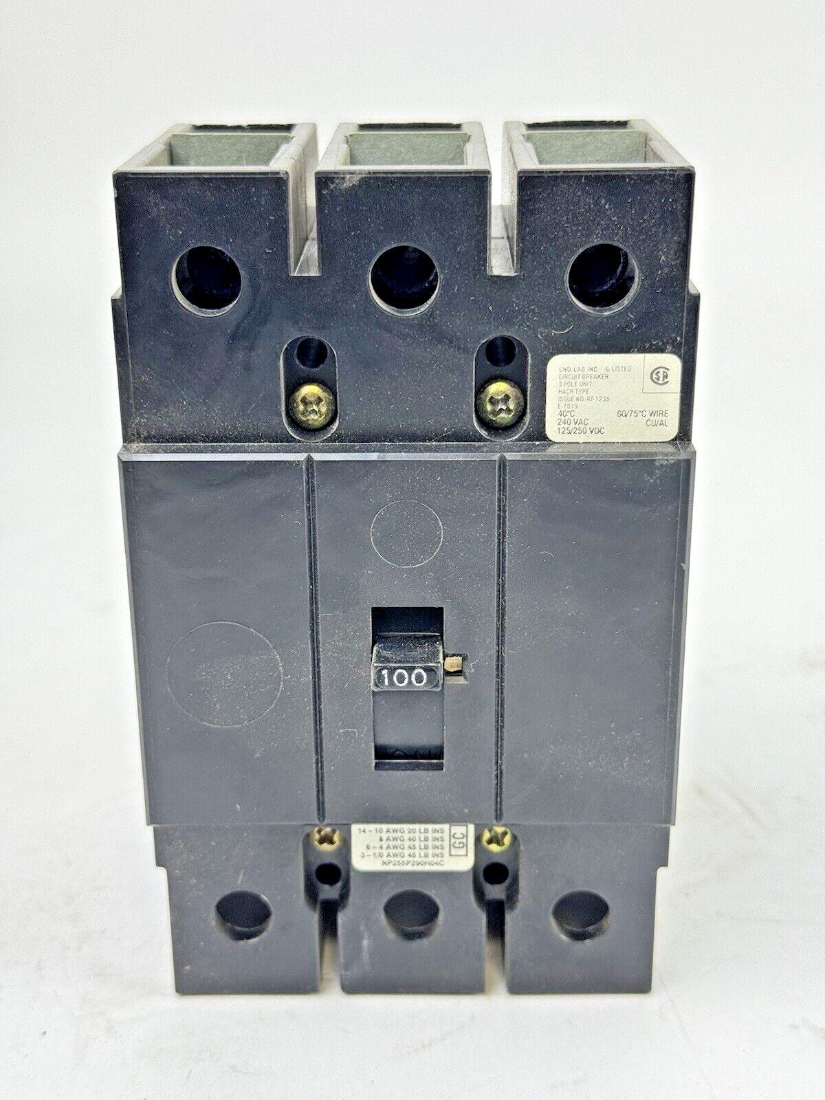 WESTINGHOUSE - GC3100 - CIRCUIT BREAKER - 3 POLE/240VAC/100A - NEW